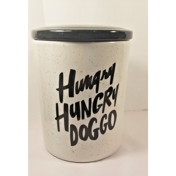 "Hungry Hungry Doggo" Dog Treat Cookie Jar Easy Tiger Co. 8" x 6" Air Tight Lid - Picture 8 of 8